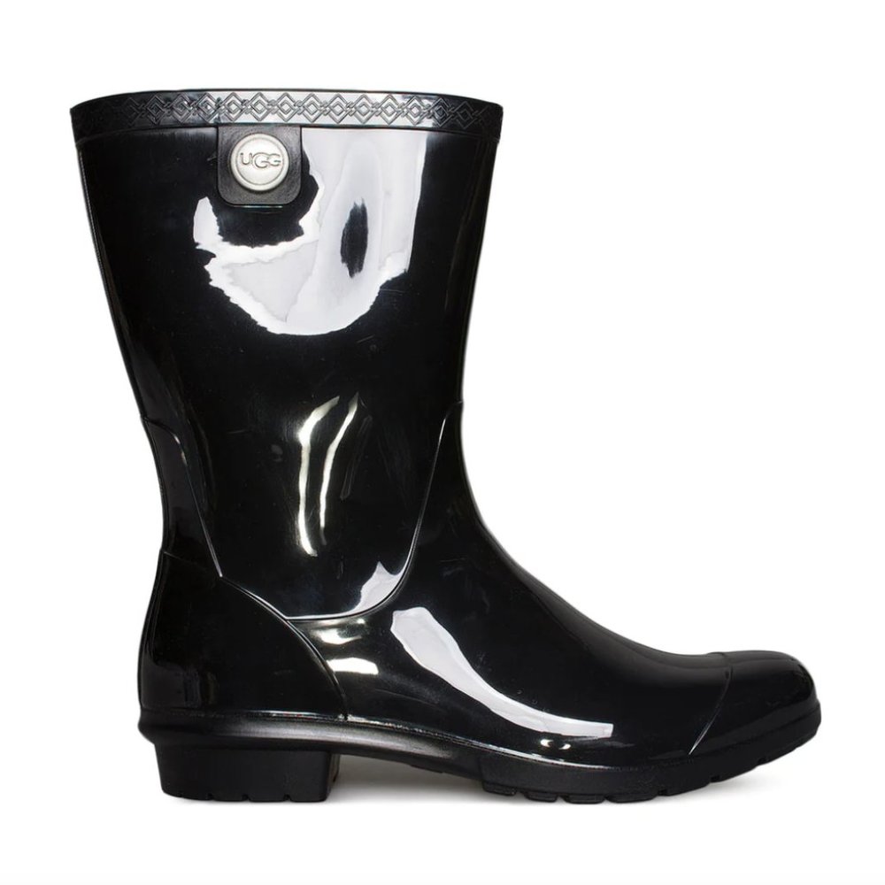 UGG® Sienna Black Patent Rain Boots Women's Size 8